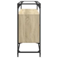 Produktbild för Skänk med glasskiva sonoma-ek 98x35x81 cm konstruerat trä