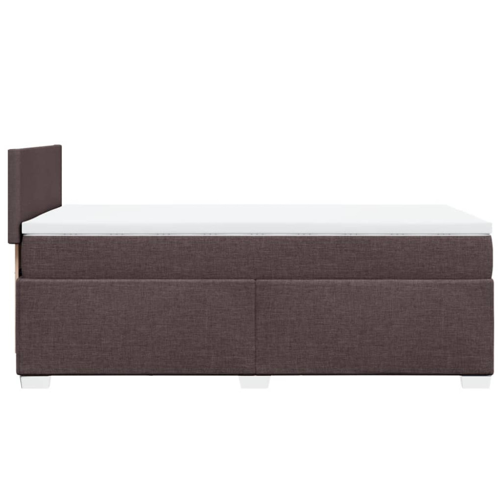 Produktbild för Ramsäng med madrass mörkbrun 90x200 cm tyg