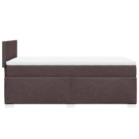 Produktbild för Ramsäng med madrass mörkbrun 90x200 cm tyg