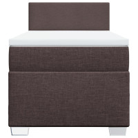 Produktbild för Ramsäng med madrass mörkbrun 90x200 cm tyg