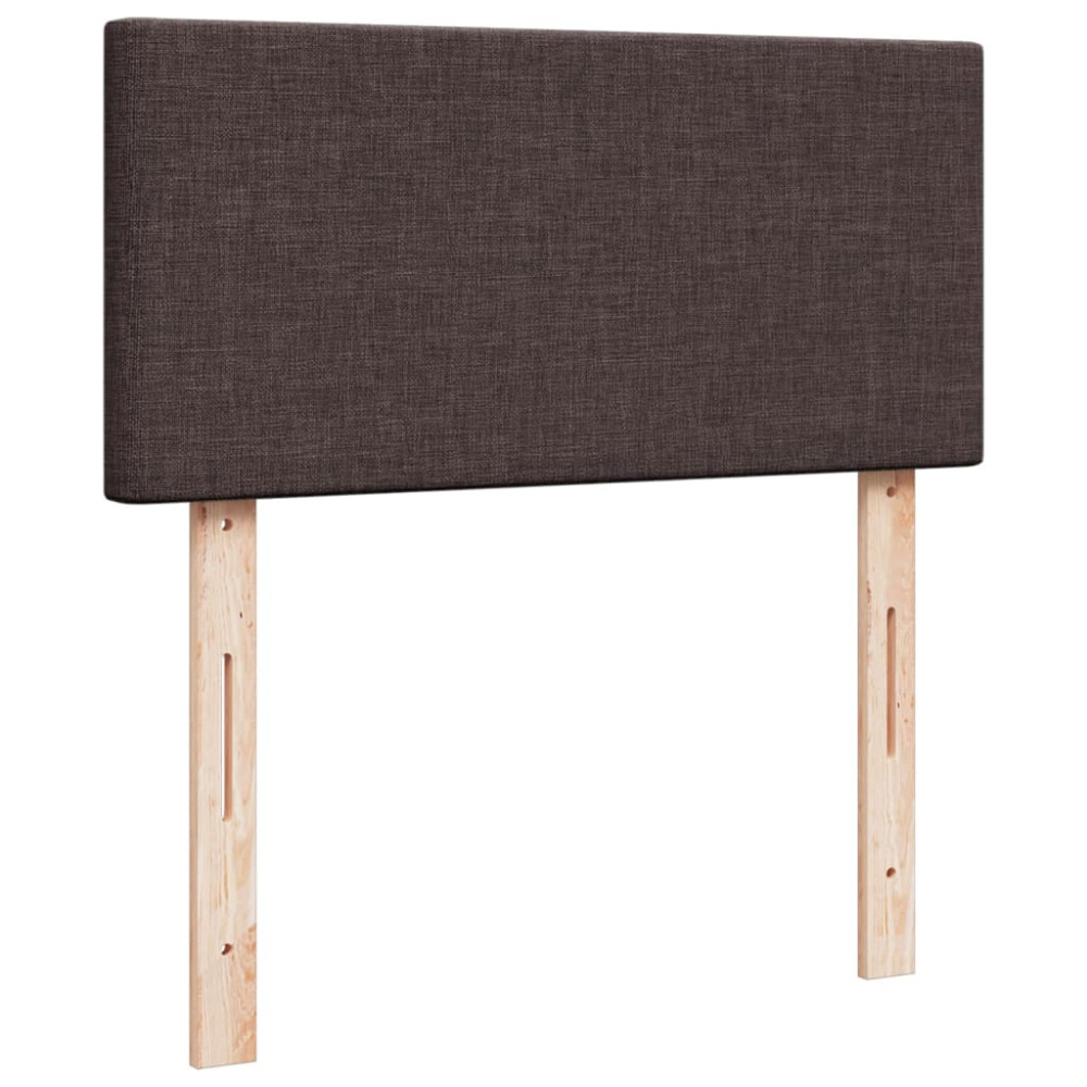 Produktbild för Ramsäng med madrass mörkbrun 90x200 cm tyg