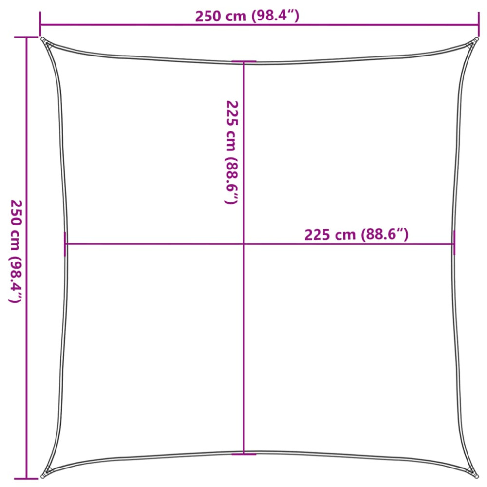 Produktbild för Solsegel 160 g/m² fyrkantig sand 2,5x2,5 m HDPE