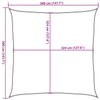 Produktbild för Solsegel 160 g/m² fyrkantig sand 3,6x3,6 m HDPE