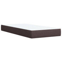 Produktbild för Ramsäng med madrass mörkbrun 90x190 cm tyg