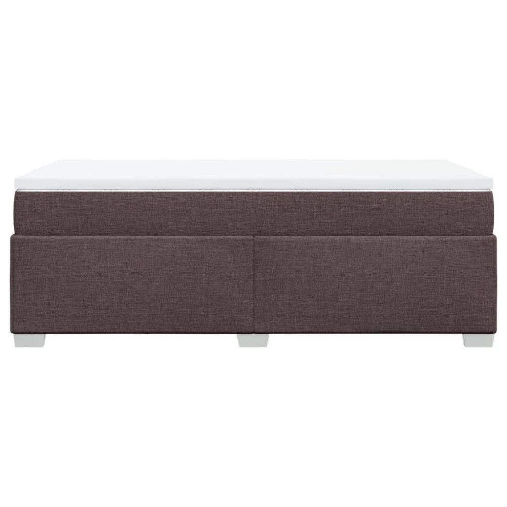Produktbild för Ramsäng med madrass mörkbrun 90x190 cm tyg
