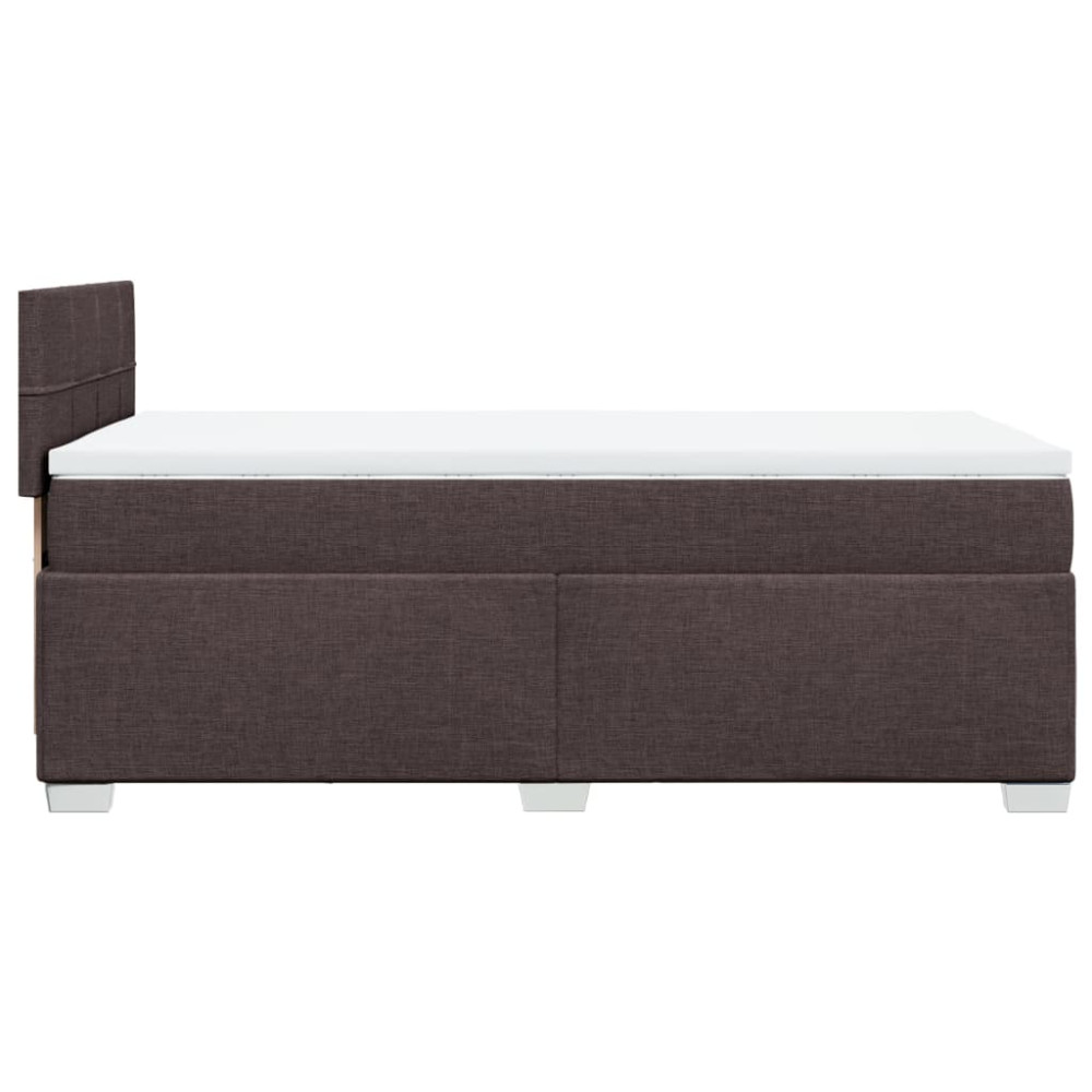 Produktbild för Ramsäng med madrass mörkbrun 90x200 cm tyg