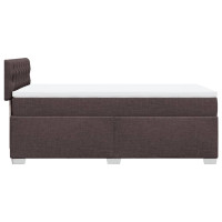 Produktbild för Ramsäng med madrass mörkbrun 90x200 cm tyg