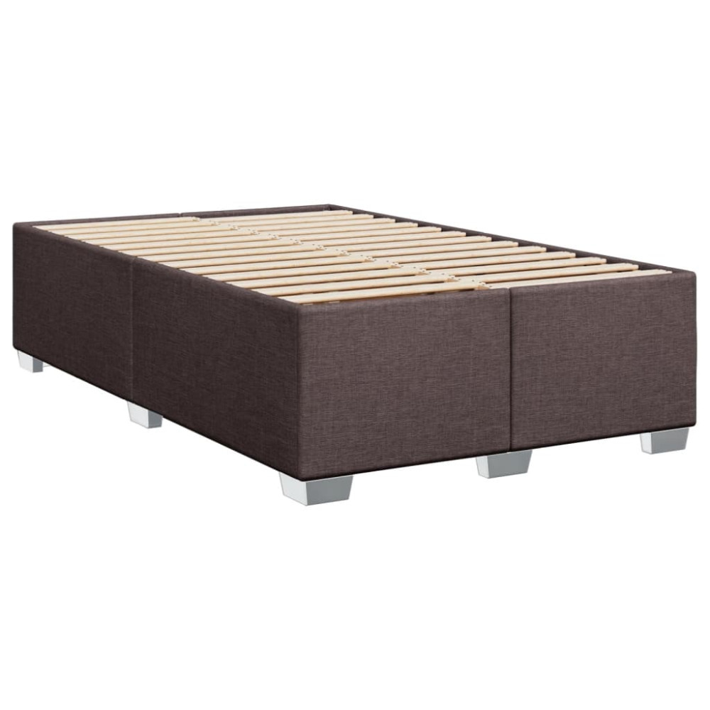Produktbild för Ramsäng med madrass mörkbrun 90x200 cm tyg