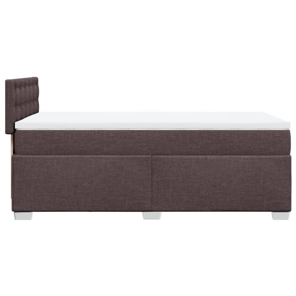 Produktbild för Ramsäng med madrass mörkbrun 90x190 cm tyg