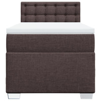 Produktbild för Ramsäng med madrass mörkbrun 90x190 cm tyg