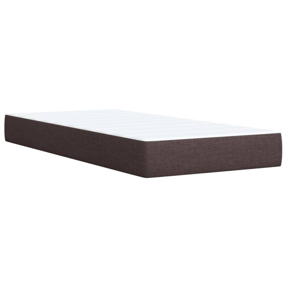 Produktbild för Ramsäng med madrass mörkbrun 90x190 cm tyg