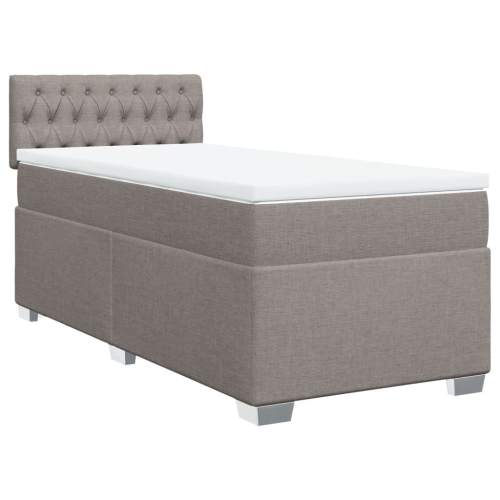 Produktbild för Ramsäng med madrass taupe 100x200 cm tyg