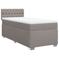 Produktbild för Ramsäng med madrass taupe 100x200 cm tyg