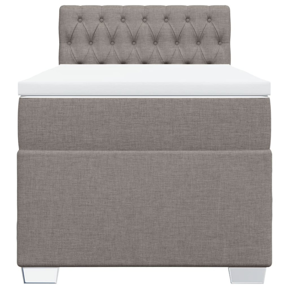 Produktbild för Ramsäng med madrass taupe 100x200 cm tyg