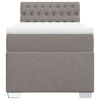 Produktbild för Ramsäng med madrass taupe 100x200 cm tyg