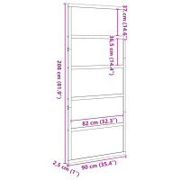 Produktbild för Ladugårdsdörr vaxbrun 90x208 cm massiv furu