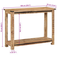 Produktbild för Konsolbord 100x35x75 cm massivt mangoträ