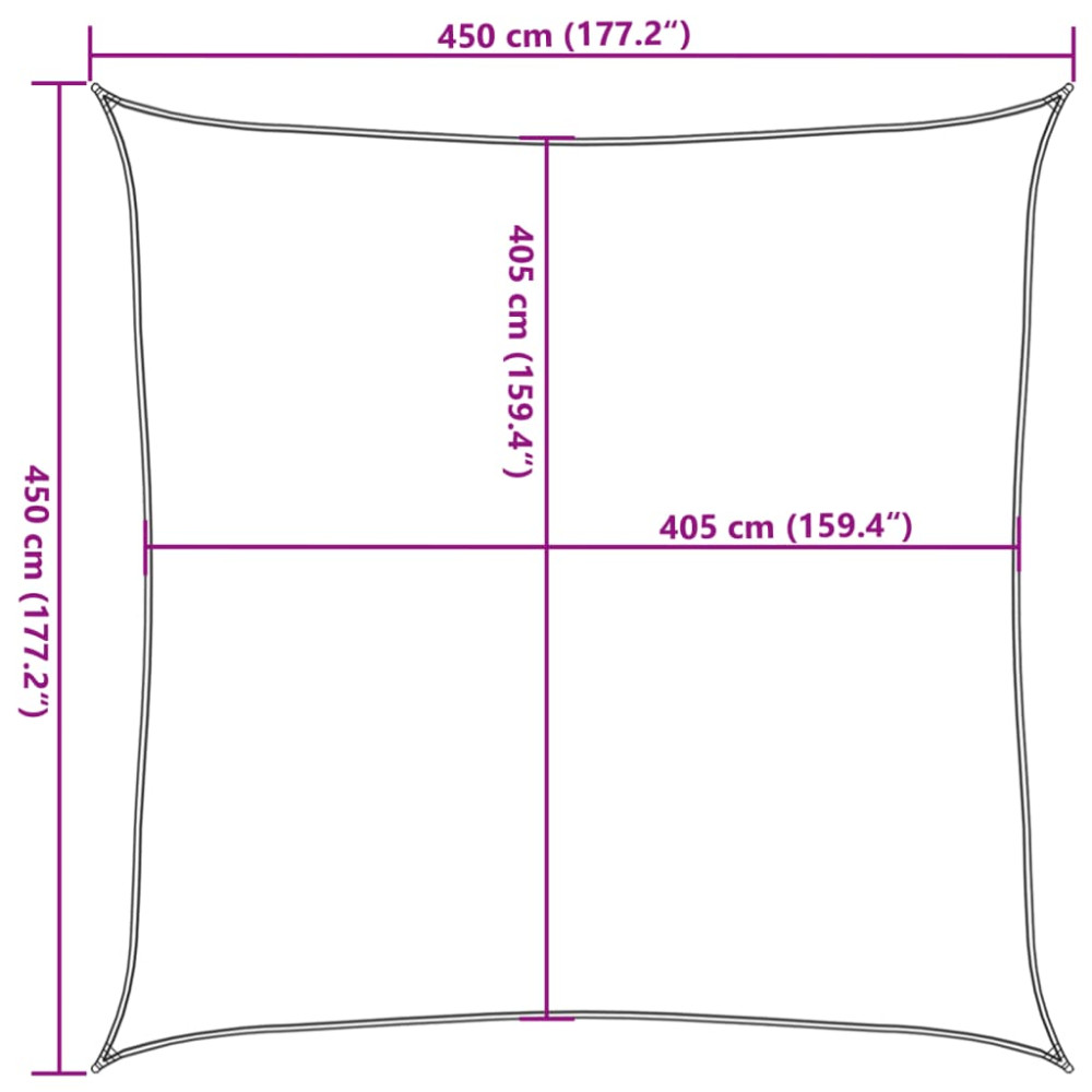 Produktbild för Solsegel 160 g/m² fyrkantig sand 4,5x4,5 m HDPE