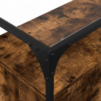 Produktbild för Skänk med glasskiva rökfärgad ek 98x35x81 cm konstruerat trä