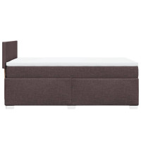 Produktbild för Ramsäng med madrass mörkbrun 80x200 cm tyg
