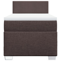 Produktbild för Ramsäng med madrass mörkbrun 80x200 cm tyg