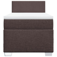 Produktbild för Ramsäng med madrass mörkbrun 90x190 cm tyg