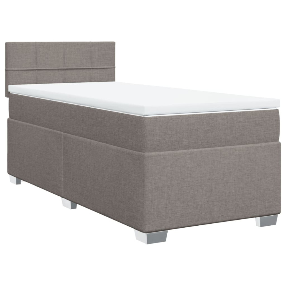 Produktbild för Ramsäng med madrass taupe 100x200 cm tyg