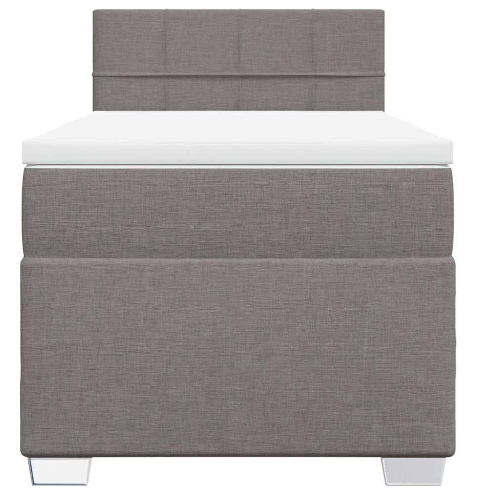Produktbild för Ramsäng med madrass taupe 100x200 cm tyg