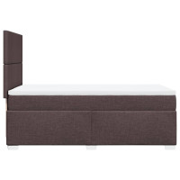 Produktbild för Ramsäng med madrass mörkbrun 90x200 cm tyg
