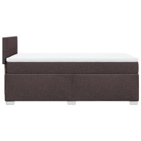 Produktbild för Ramsäng med madrass mörkbrun 80x200 cm tyg
