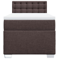 Produktbild för Ramsäng med madrass mörkbrun 80x200 cm tyg