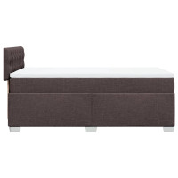 Produktbild för Ramsäng med madrass mörkbrun 90x190 cm tyg