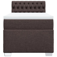 Produktbild för Ramsäng med madrass mörkbrun 90x190 cm tyg