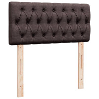 Produktbild för Ramsäng med madrass mörkbrun 90x190 cm tyg