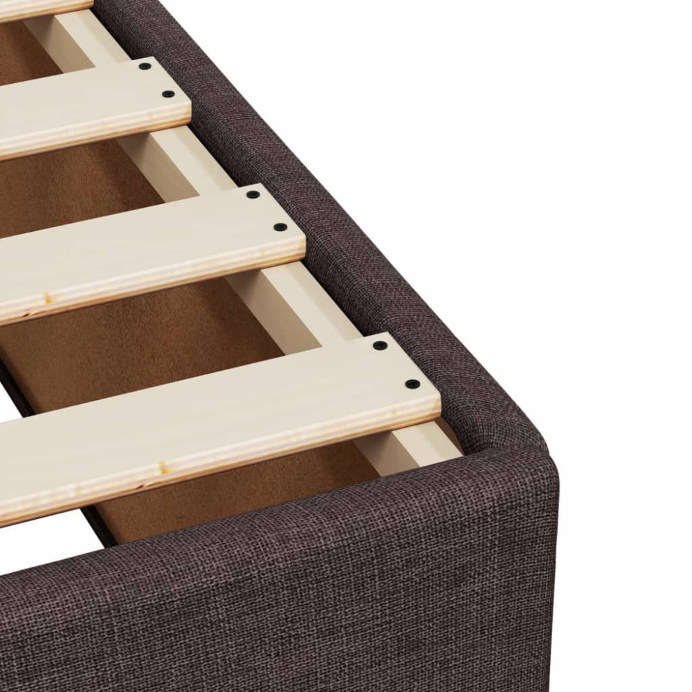Produktbild för Ramsäng med madrass mörkbrun 80x200 cm tyg