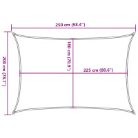 Produktbild för Solsegel 160 g/m² rektangulär ljusgrå 2x2,5 m HDPE