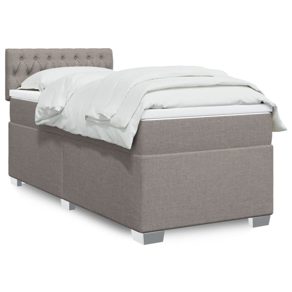 Produktbild för Ramsäng med madrass taupe 100x200 cm tyg