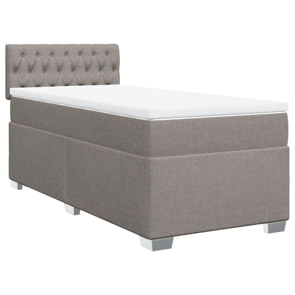Produktbild för Ramsäng med madrass taupe 100x200 cm tyg