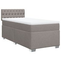 Produktbild för Ramsäng med madrass taupe 100x200 cm tyg