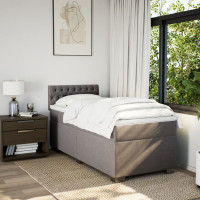 Produktbild för Ramsäng med madrass taupe 100x200 cm tyg