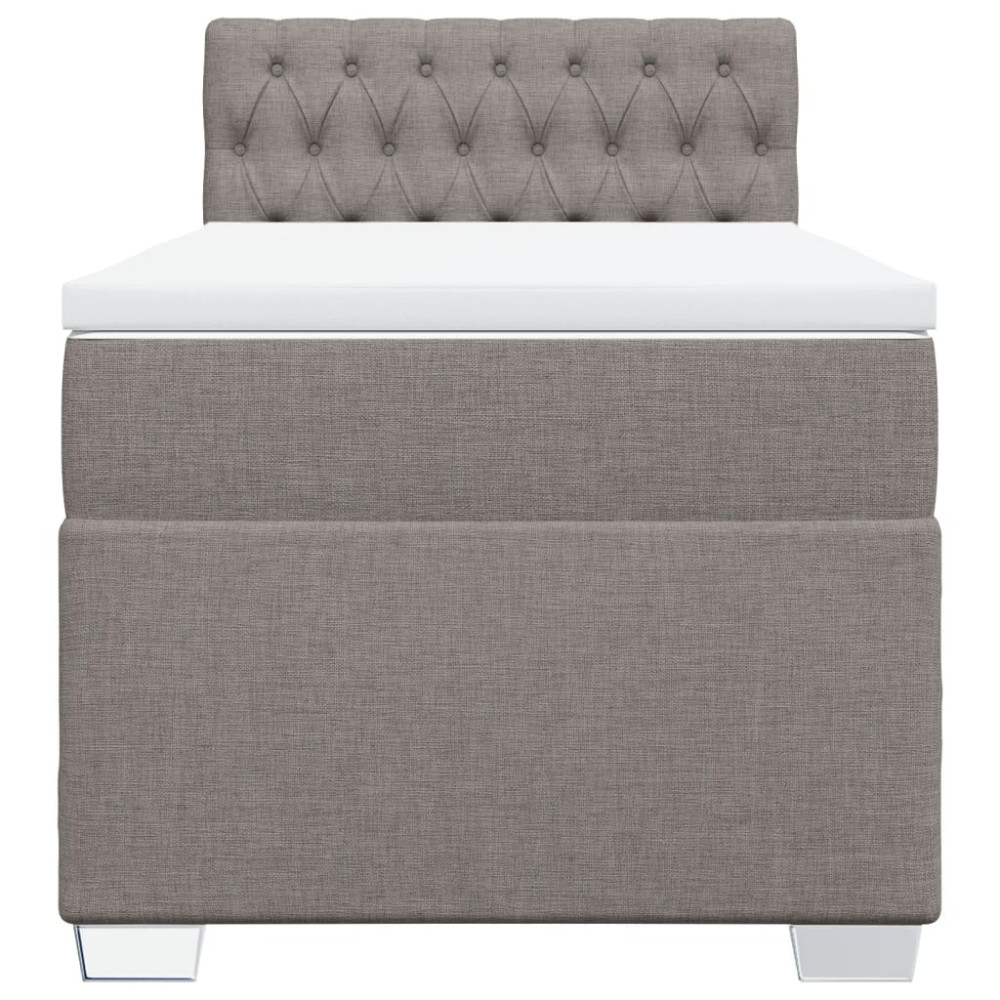 Produktbild för Ramsäng med madrass taupe 100x200 cm tyg