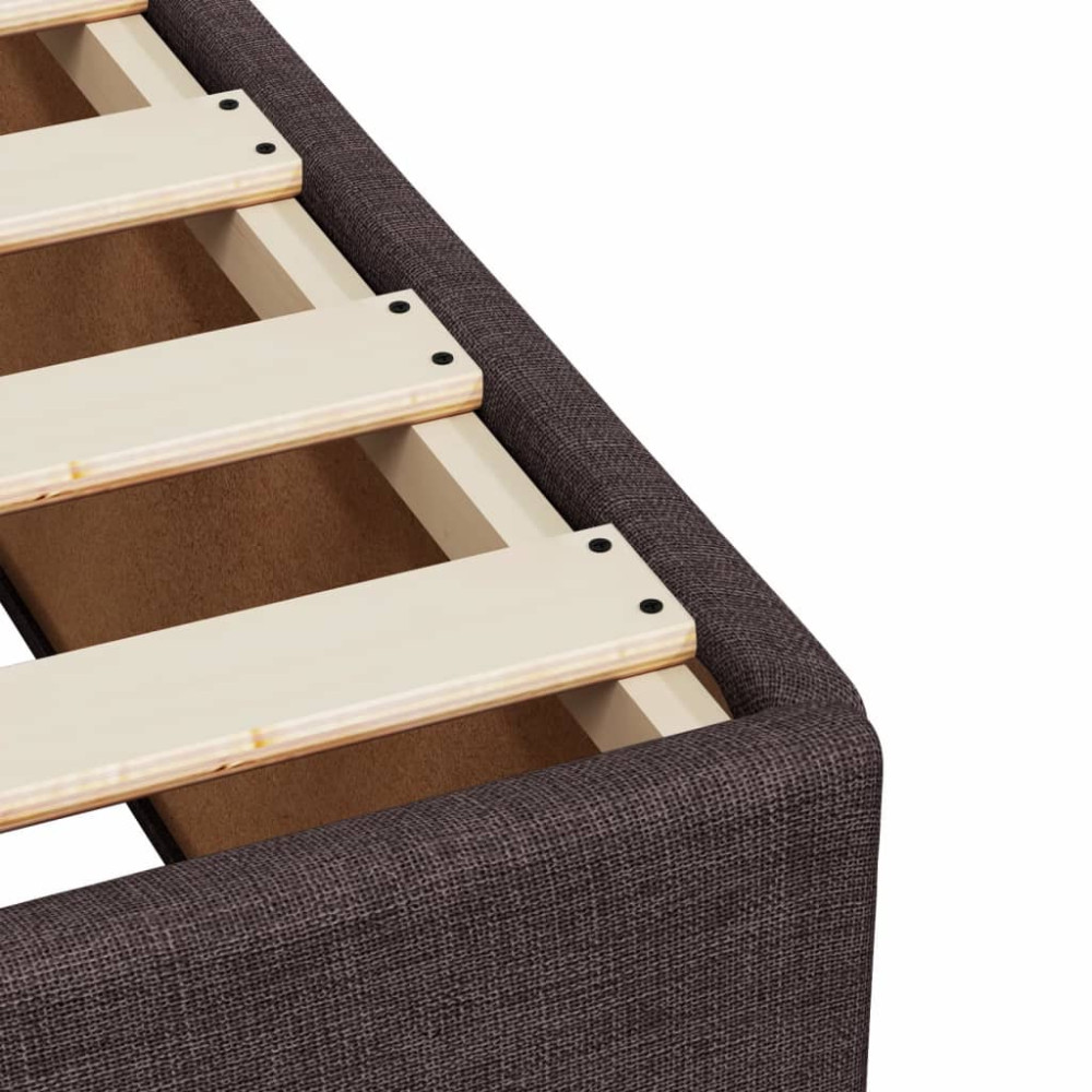Produktbild för Ramsäng med madrass mörkbrun 90x200 cm tyg