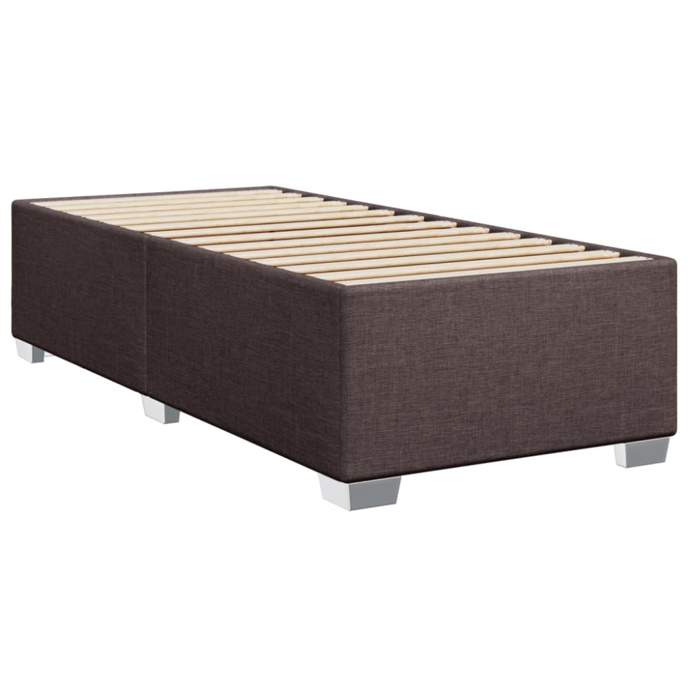 Produktbild för Ramsäng med madrass mörkbrun 90x200 cm tyg