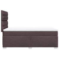 Produktbild för Ramsäng med madrass mörkbrun 90x200 cm tyg