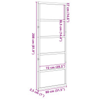 Produktbild för Ladugårdsdörr 80x208 cm massiv furu