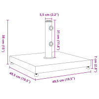 Produktbild för Parasollfot för Ø32/38/48 mm stolpar 11 kg fyrkantigt