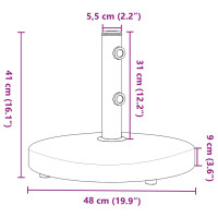 Produktbild för Parasollfot för Ø32/38/48 mm stolpar 25 kg rund