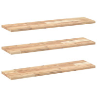 Produktbild för Svävande hyllor 3 st 80x20x2 cm obehandlat massivt akaciaträ