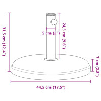 Produktbild för Parasollfot för Ø32/35/38 mm stolpar 15 kg rund