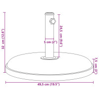 Produktbild för Parasollfot för Ø32/35/38 mm stolpar 25 kg rund